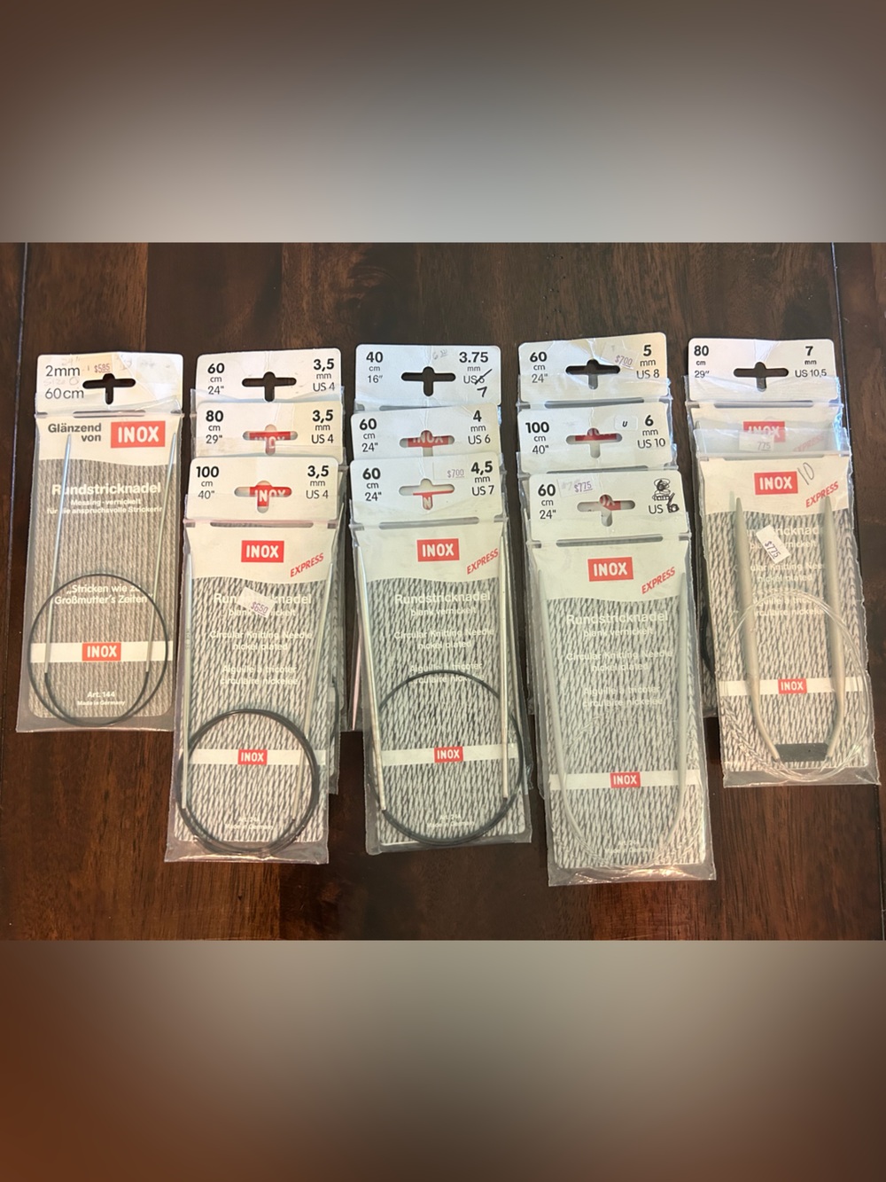 Stainless Steel Circular Knitting Needles collection of 12- INOX EXPRESS